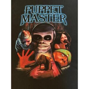 Puppet Master Horror Movie T-Shirt XL Black Retro Graphic Tee 80s Cult Classic
